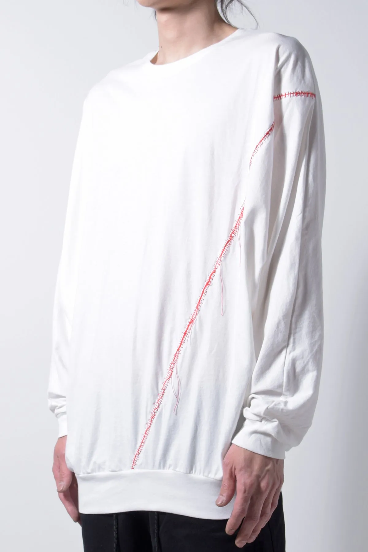 2202-CT03A Hand Stitch Dolman Cut / LS White