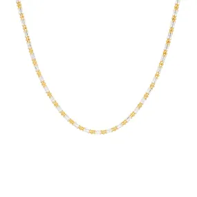 22K Multi Tone Gold Chain, 20 inches