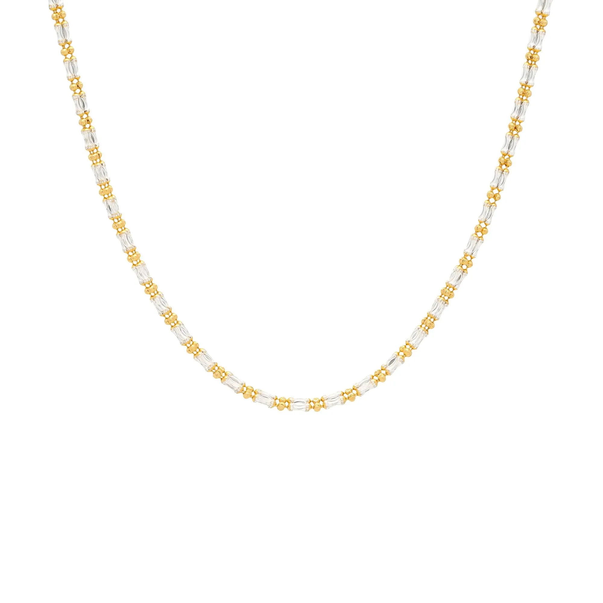 22K Multi Tone Gold Chain, 20 inches