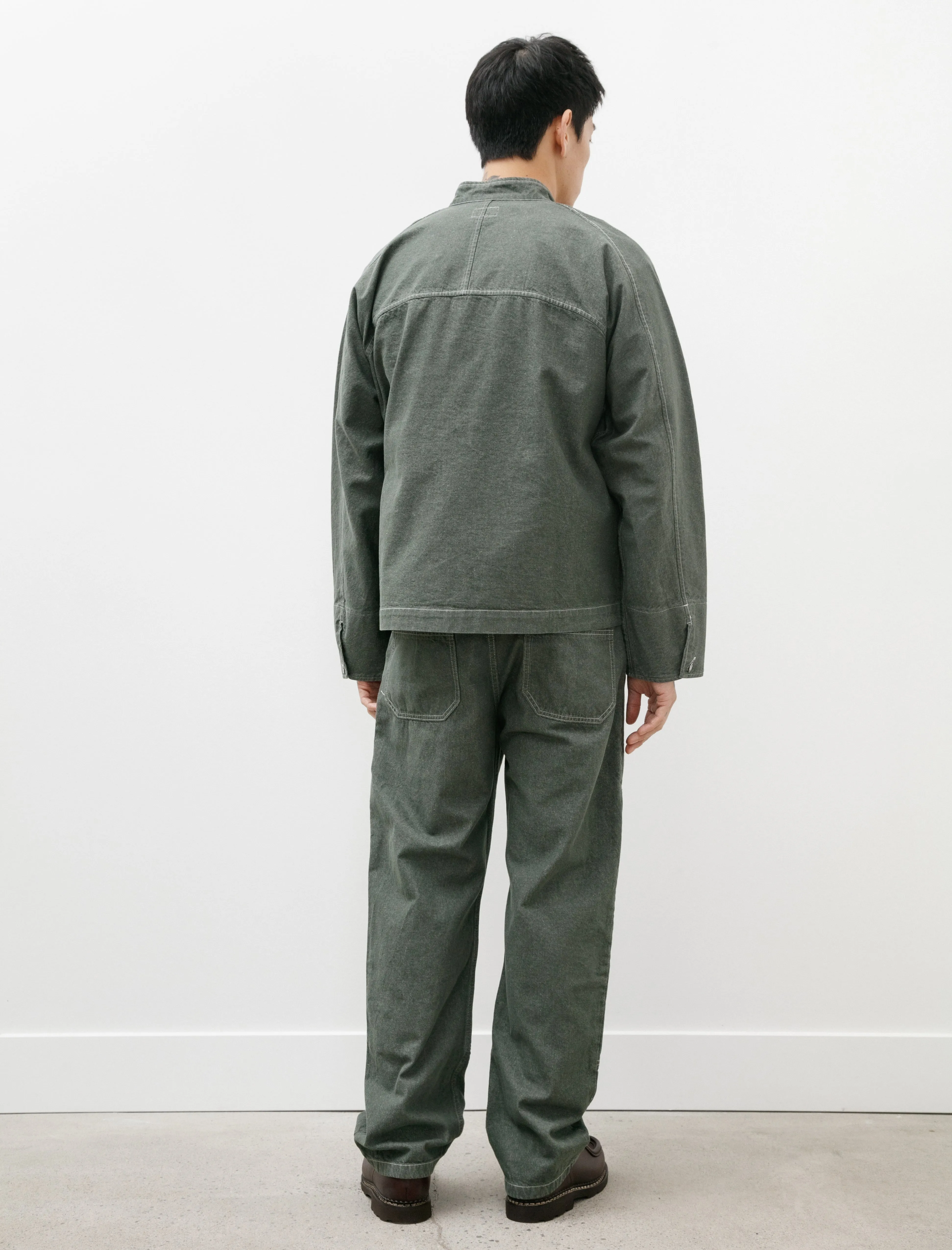 4 Pocket Pant Stone Washed Denim Green