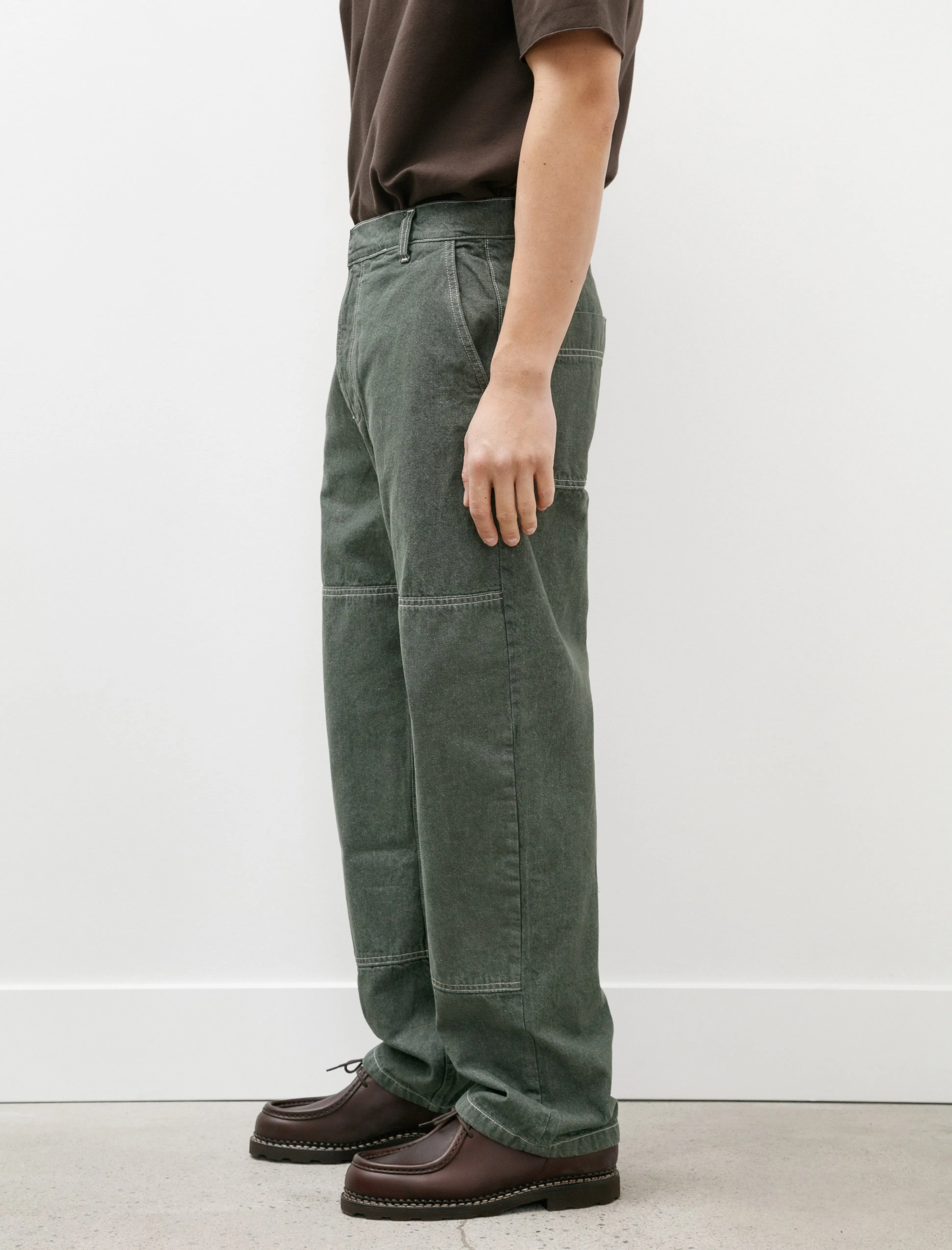 4 Pocket Pant Stone Washed Denim Green