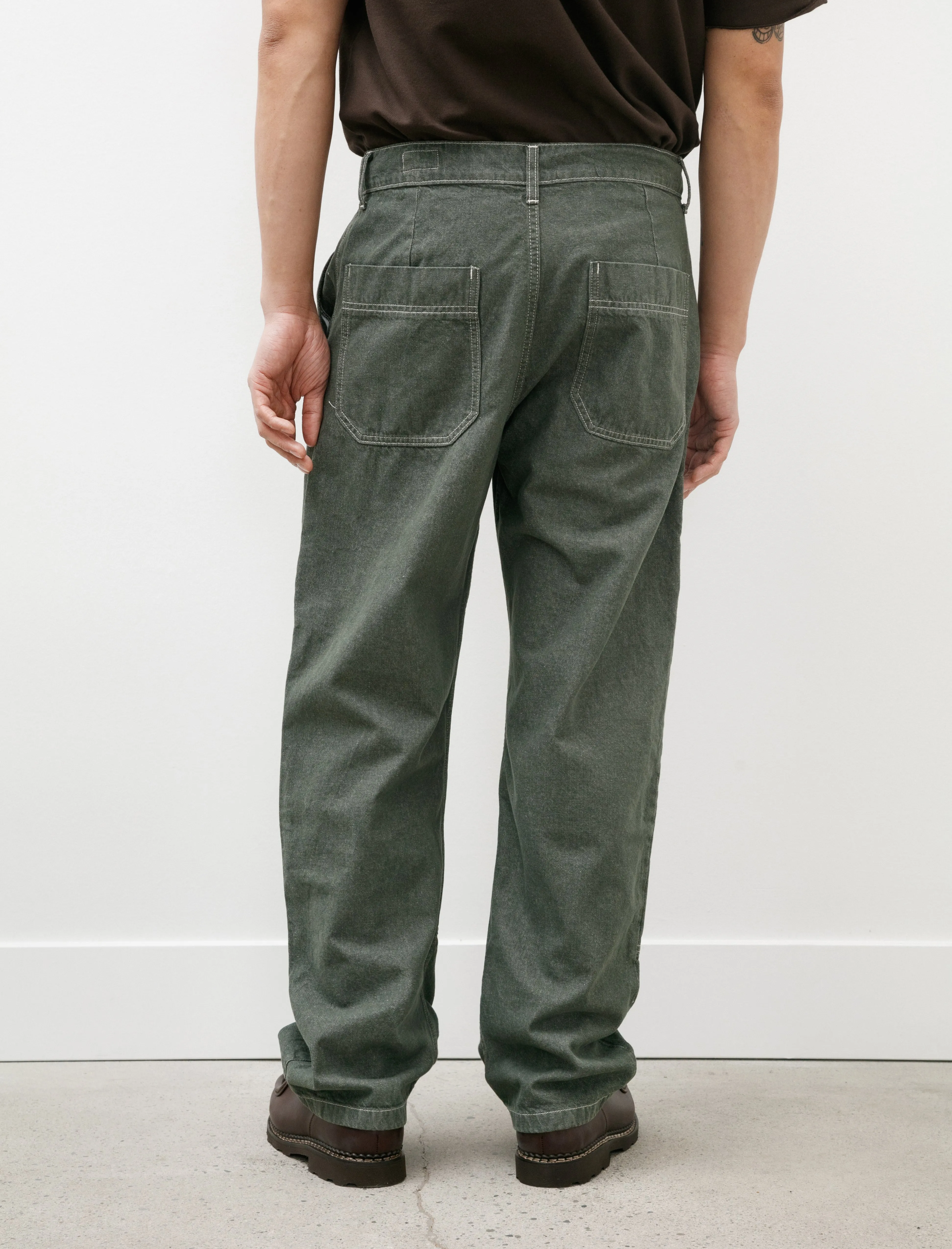 4 Pocket Pant Stone Washed Denim Green