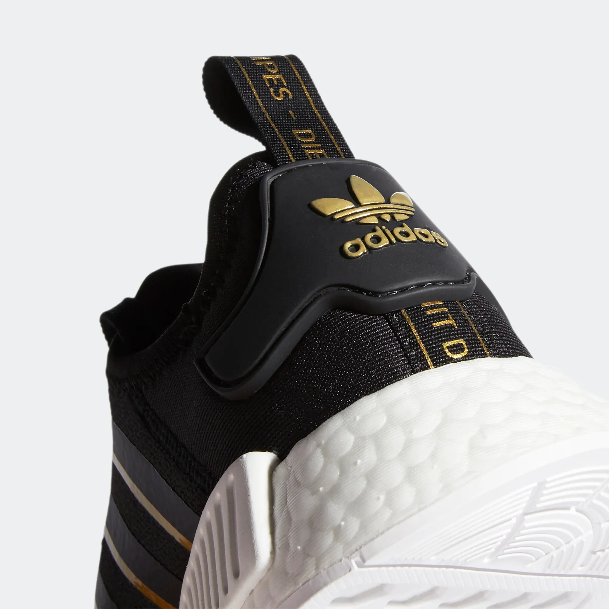 Adidas Women's NMD R1 Shoes - Core Back / Gold Metallic / Crystal White