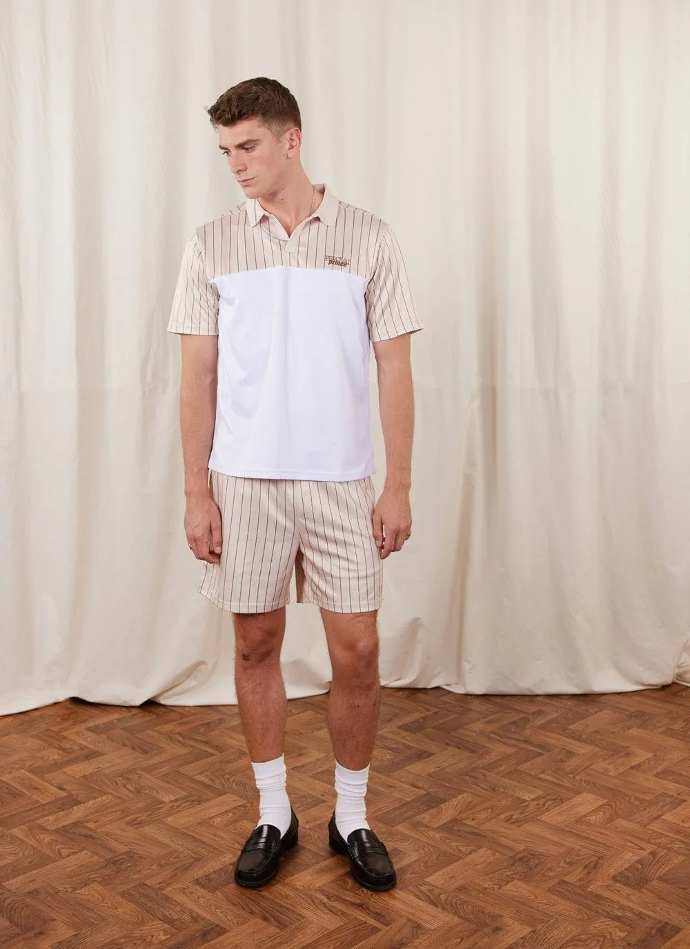 Athleisure Pinstripe Shorts | Prince x Percival | White