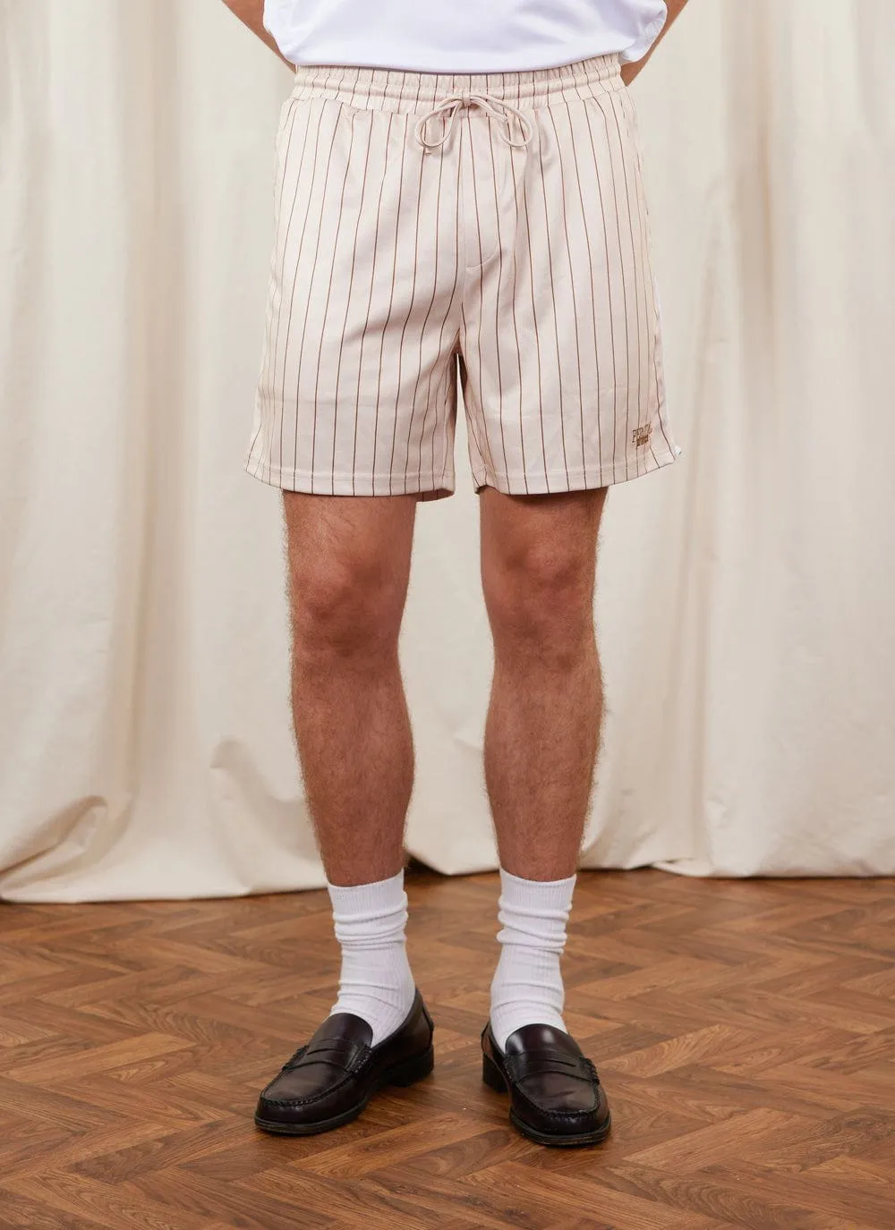 Athleisure Pinstripe Shorts | Prince x Percival | White