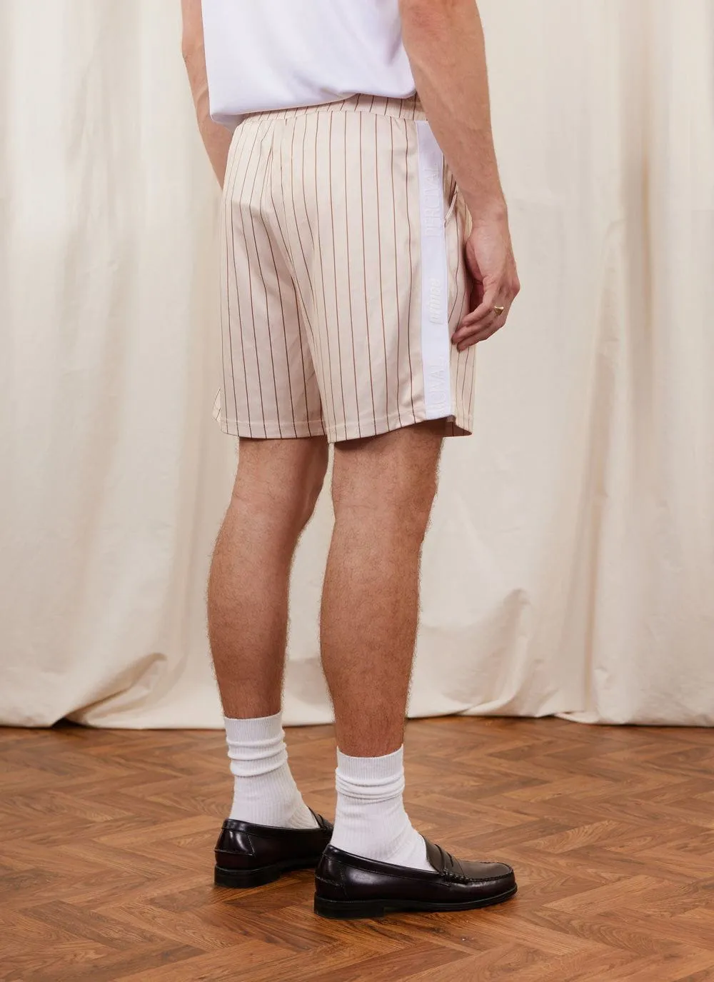 Athleisure Pinstripe Shorts | Prince x Percival | White