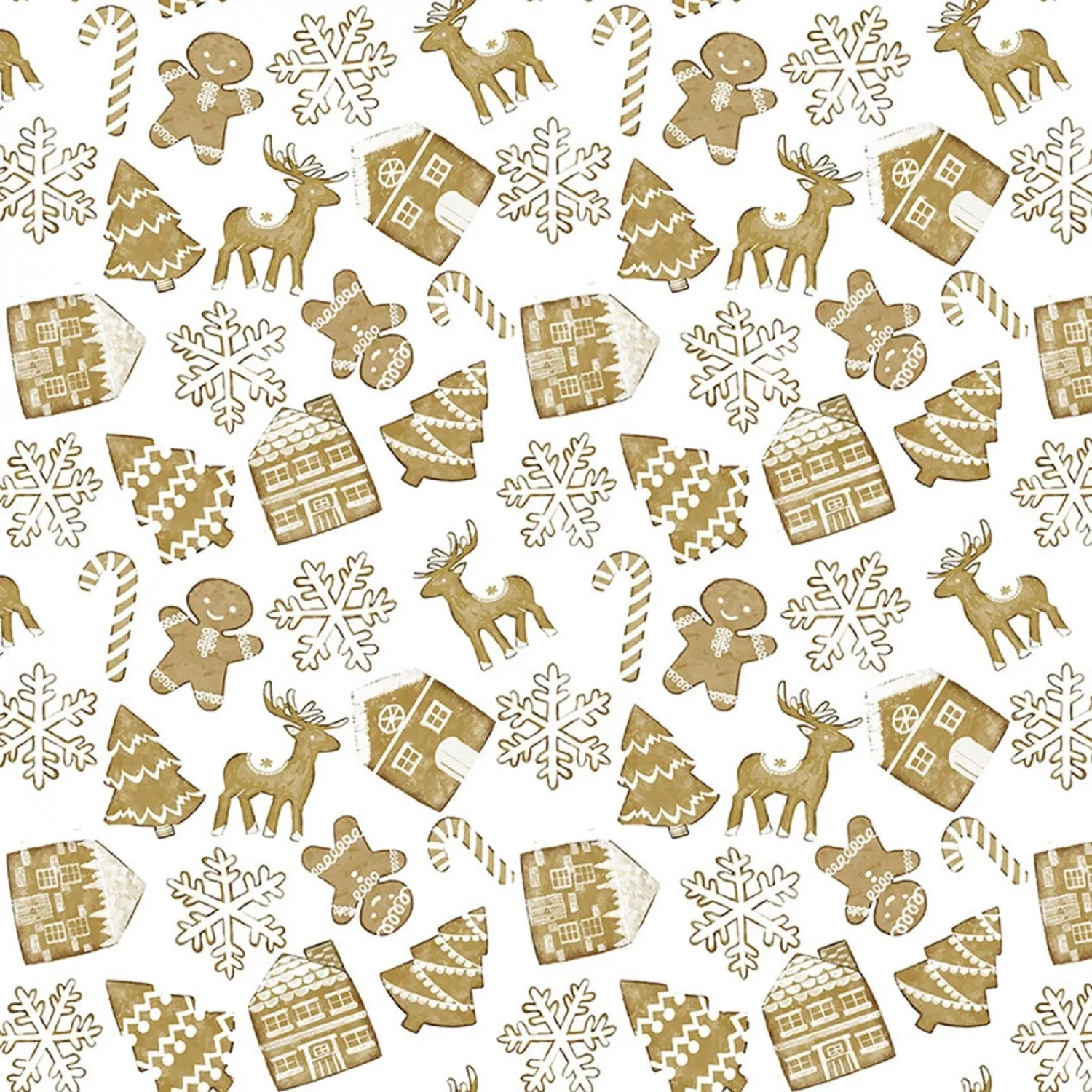 Best In Snow Gingerbread White ½ yd