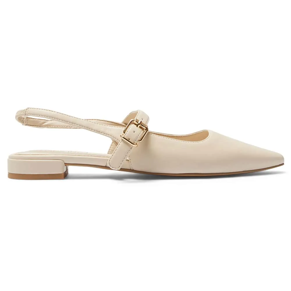 Bianca Flat in Nude Smooth