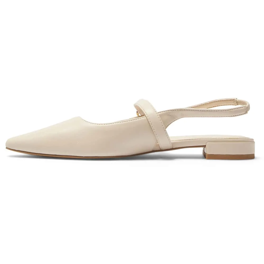 Bianca Flat in Nude Smooth