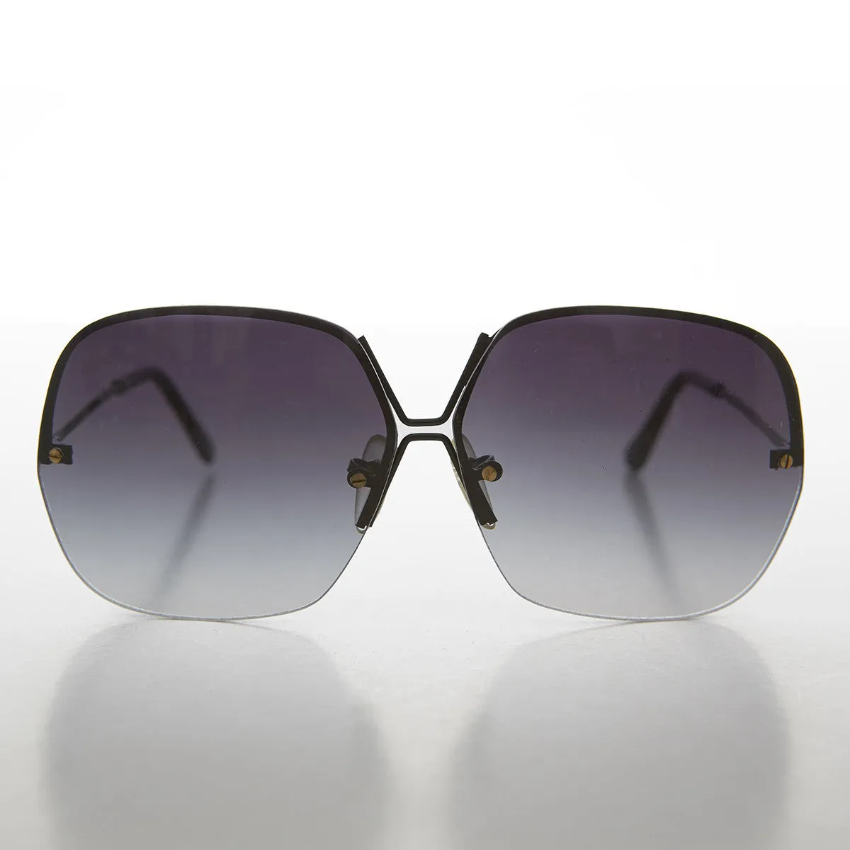 Big Square Rimless Vintage Sunglass - Lexi