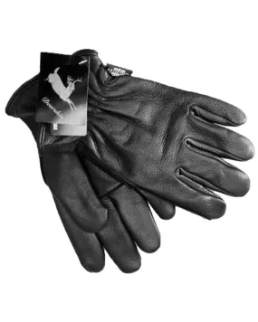 Black Deerskin Leather Thinsulate Driver Gloves