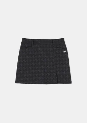 Black Deformed Staggered Jacquard Skirt