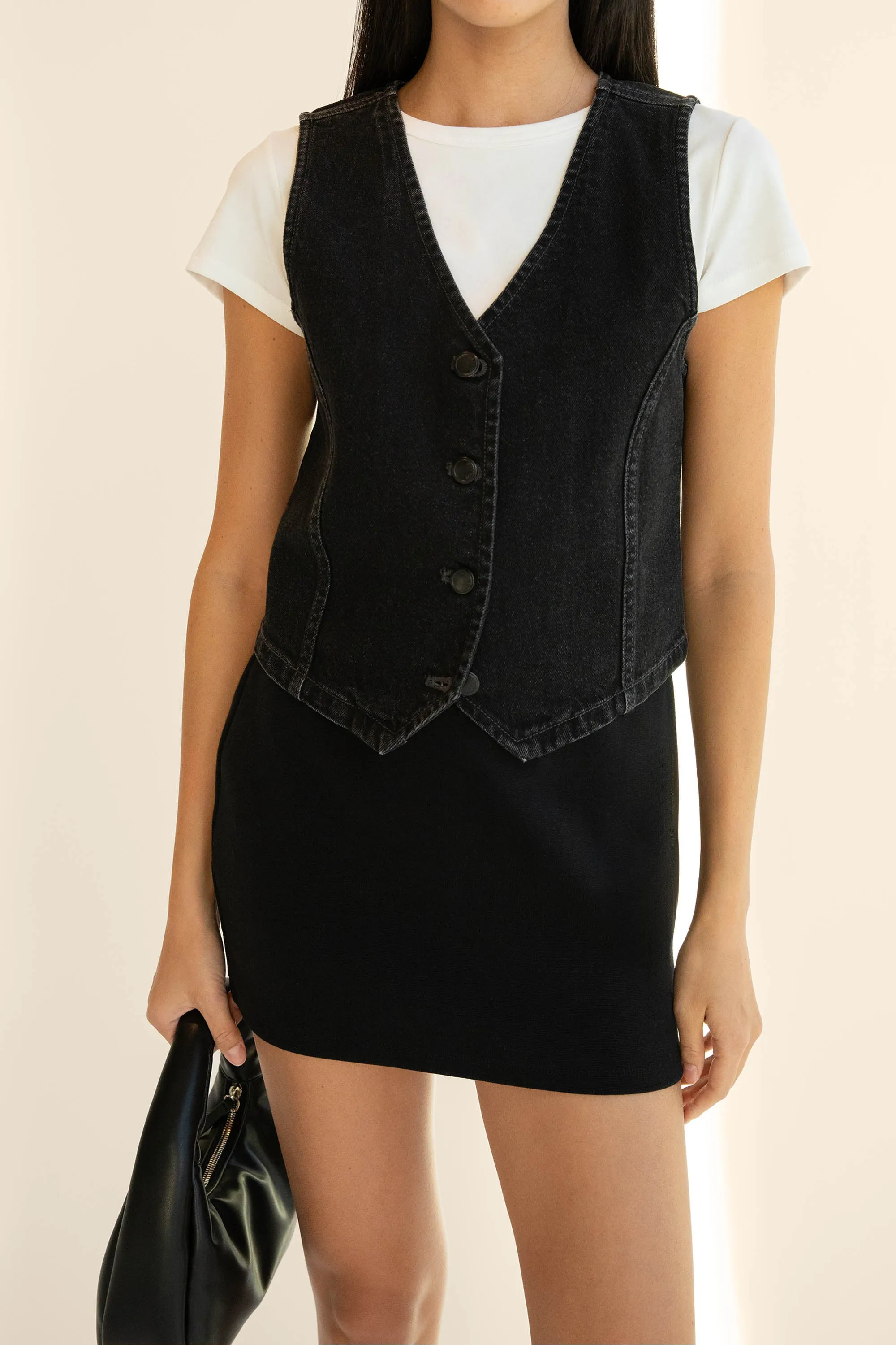 BLACK DENIM VEST