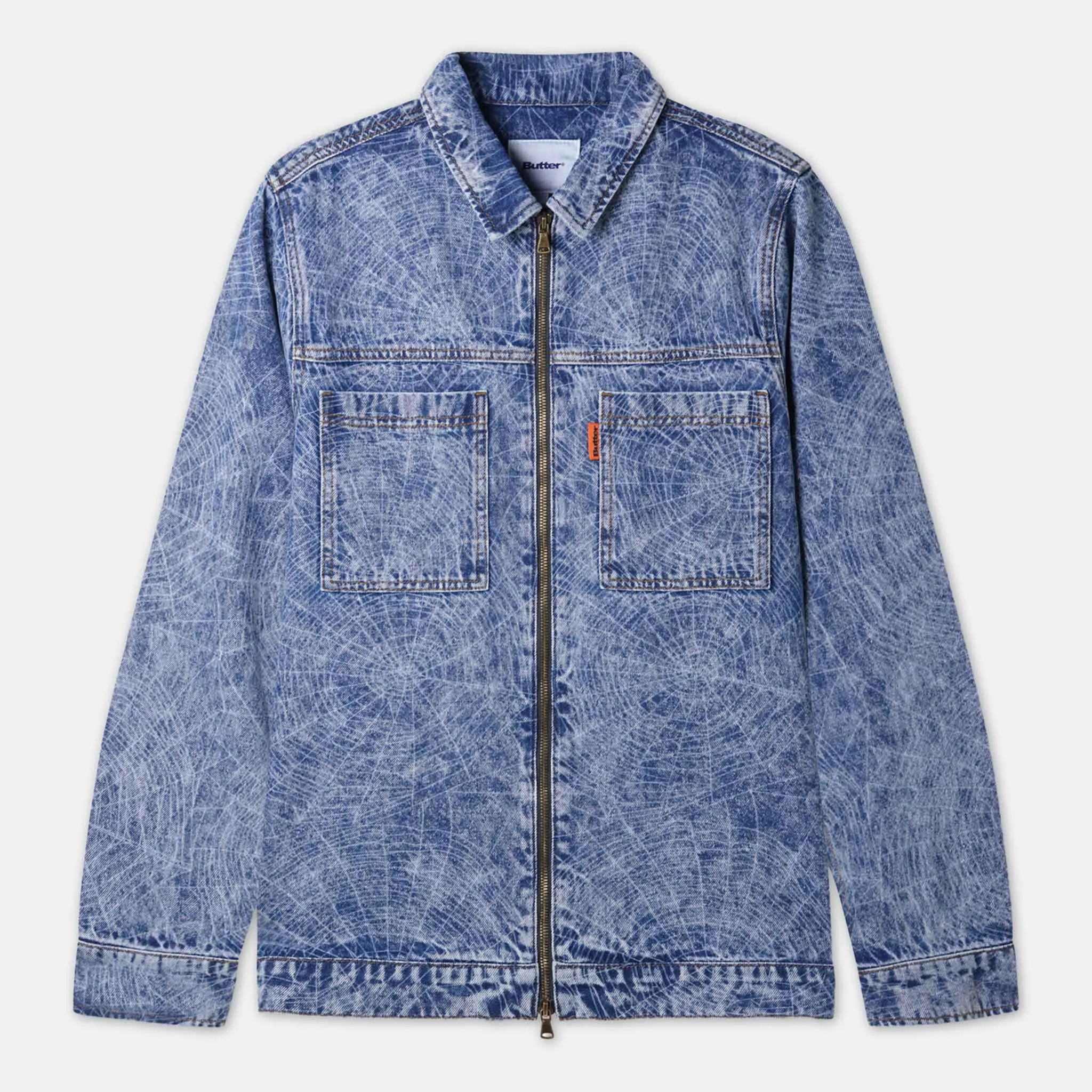 Butter Goods - Overdye Web Denim Jacket - Acid Wash Indigo