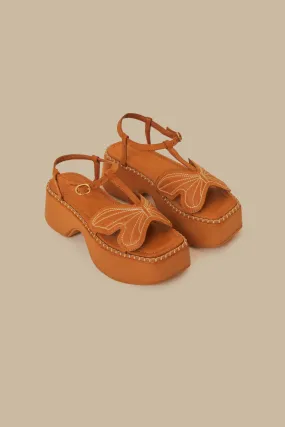 Caramel Butterfly Flatform Sandal