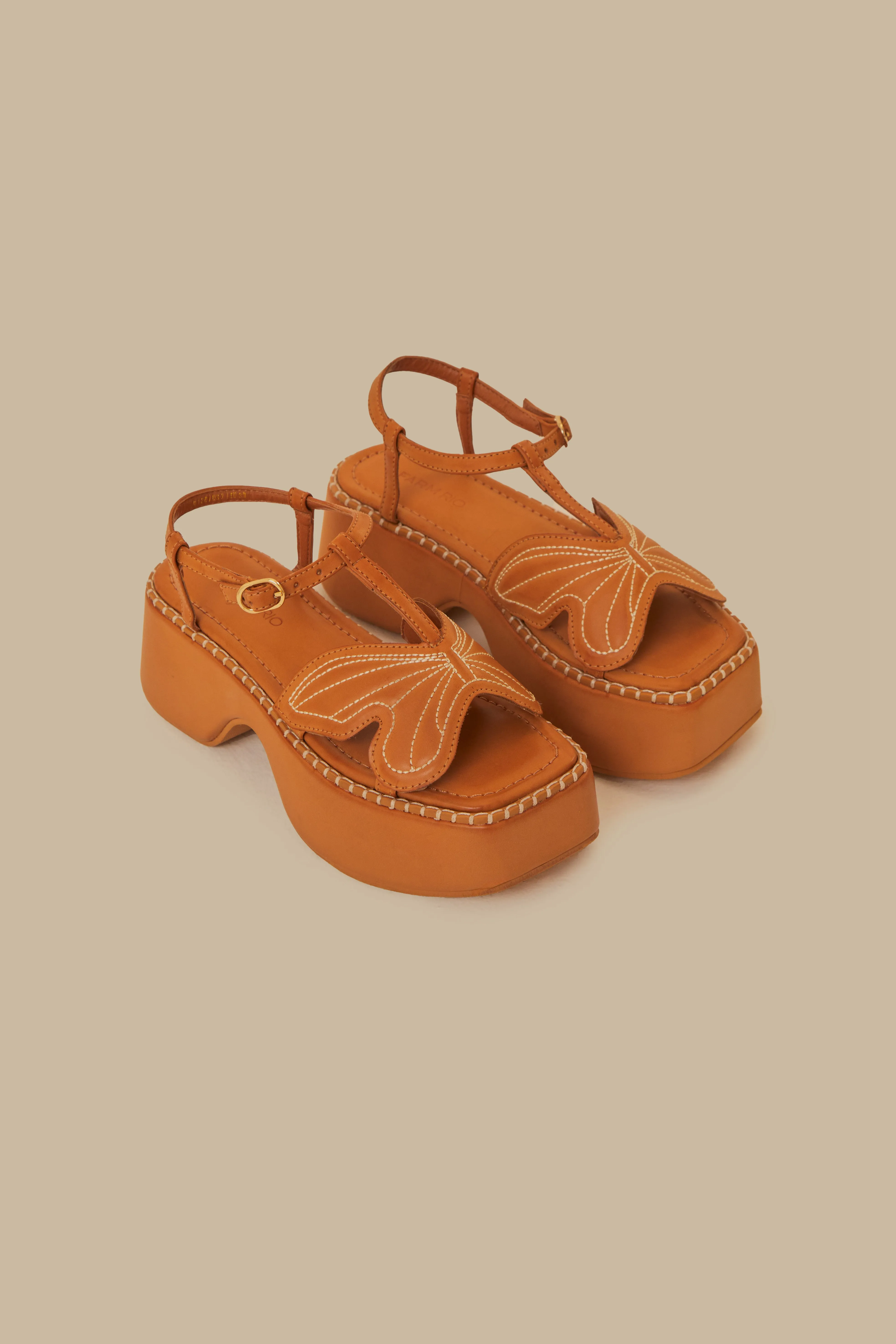 Caramel Butterfly Flatform Sandal