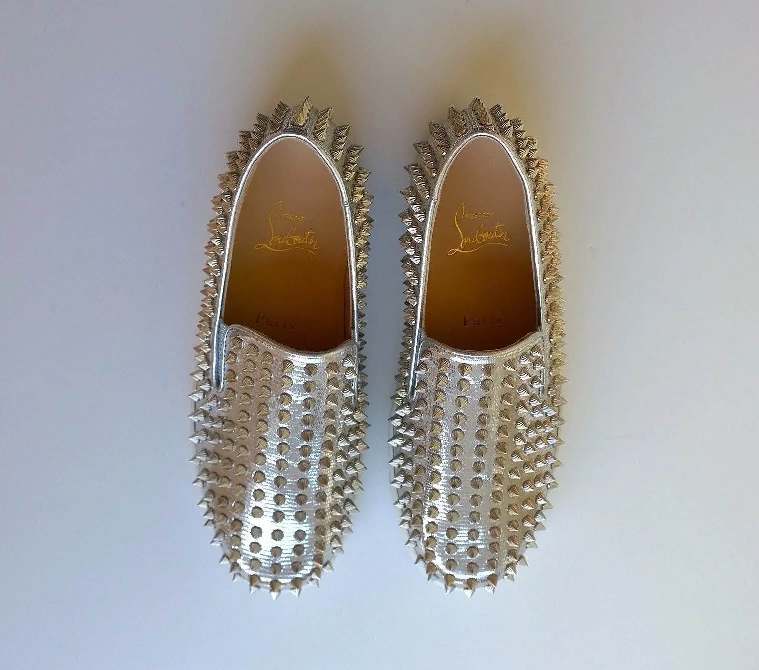 Christian Louboutin Roller Boat Studs Sneakers new in box spikes silver