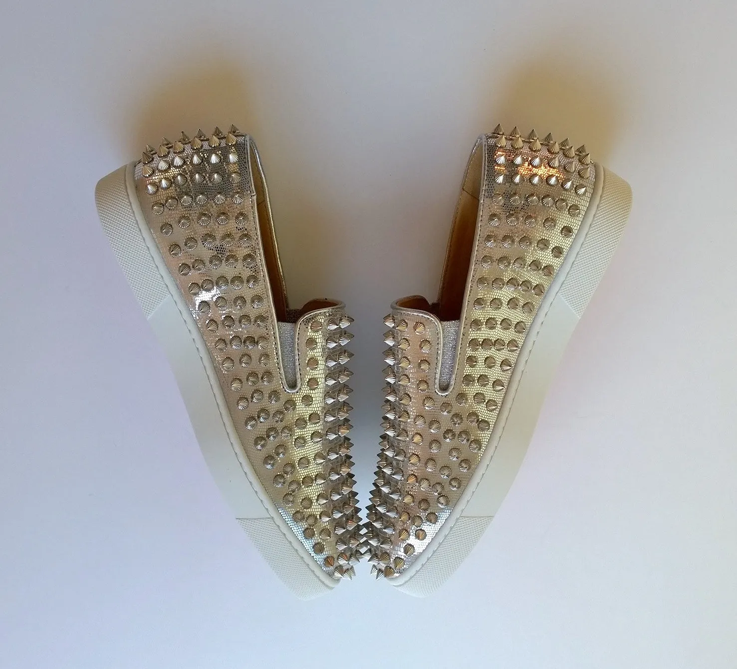 Christian Louboutin Roller Boat Studs Sneakers new in box spikes silver