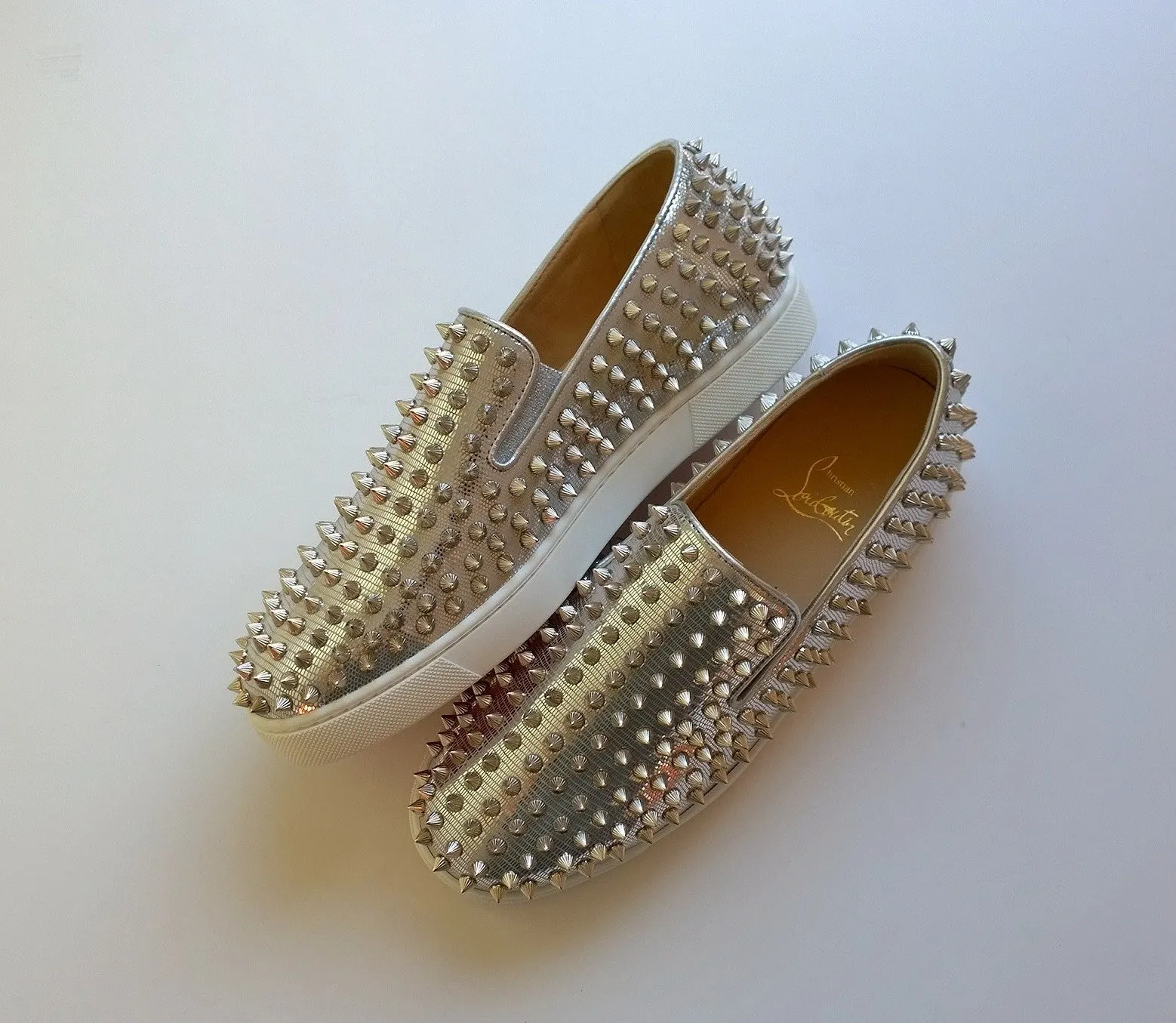 Christian Louboutin Roller Boat Studs Sneakers new in box spikes silver