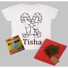 Christmas-Children's Coloring Shirt with Washable Markers