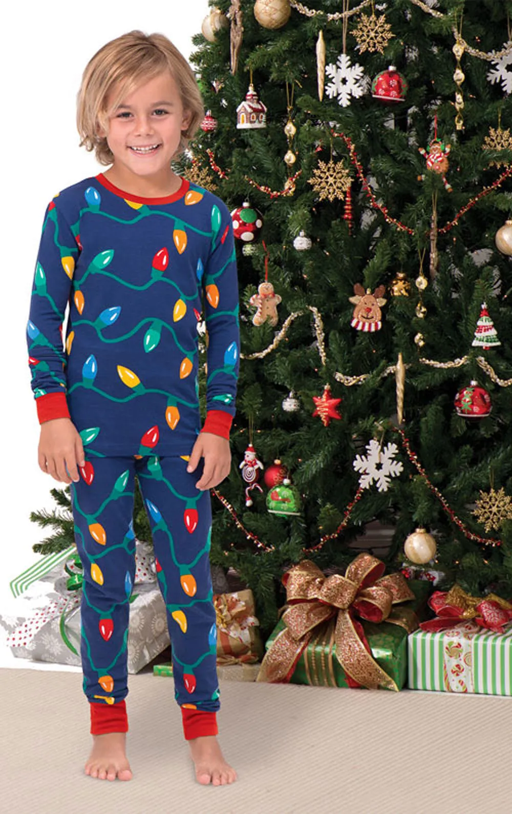 Christmas Lights Unisex Kids Pajamas - Family Set