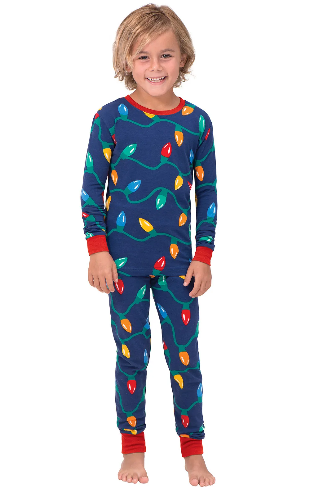 Christmas Lights Unisex Kids Pajamas - Family Set