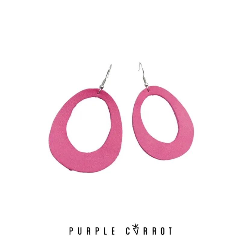 Colored leather drop earrings