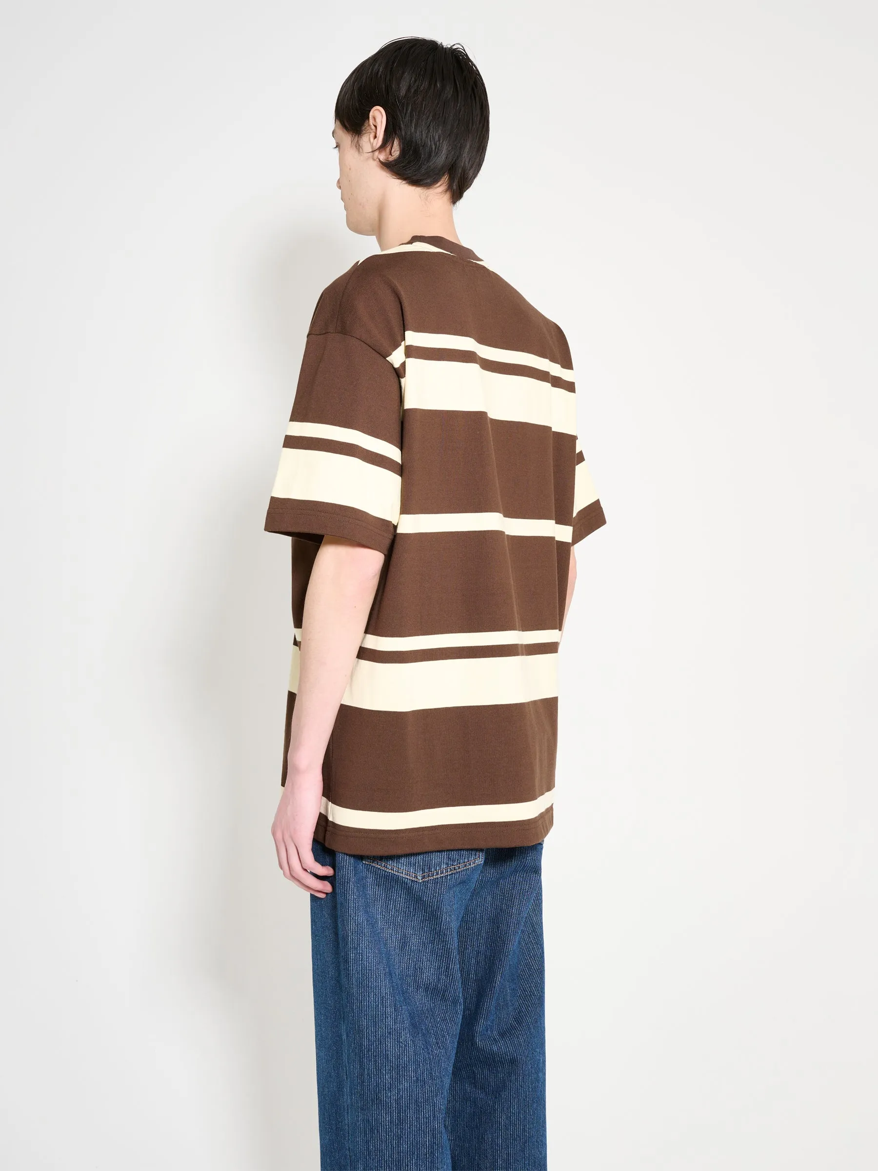 Comme des Garons Homme Striped T-shirt Brown / Cream