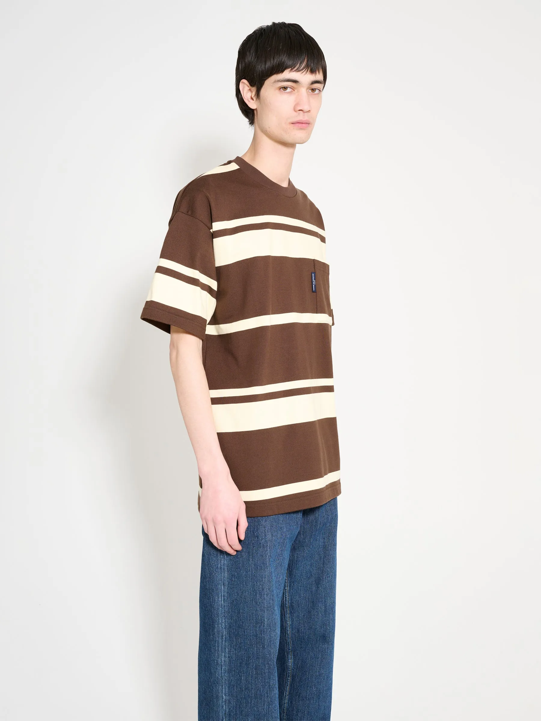 Comme des Garons Homme Striped T-shirt Brown / Cream