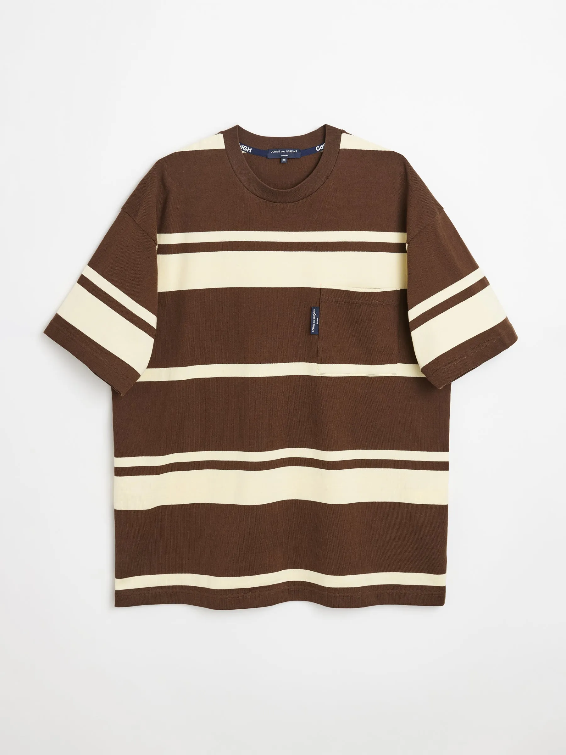 Comme des Garons Homme Striped T-shirt Brown / Cream