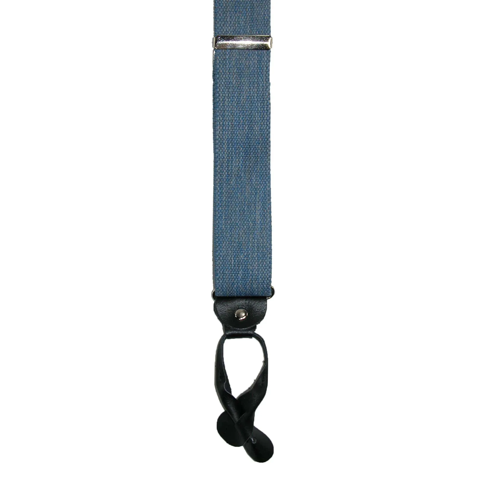 CTM® Men's Elastic Denim 2 Inch Button-End Suspenders