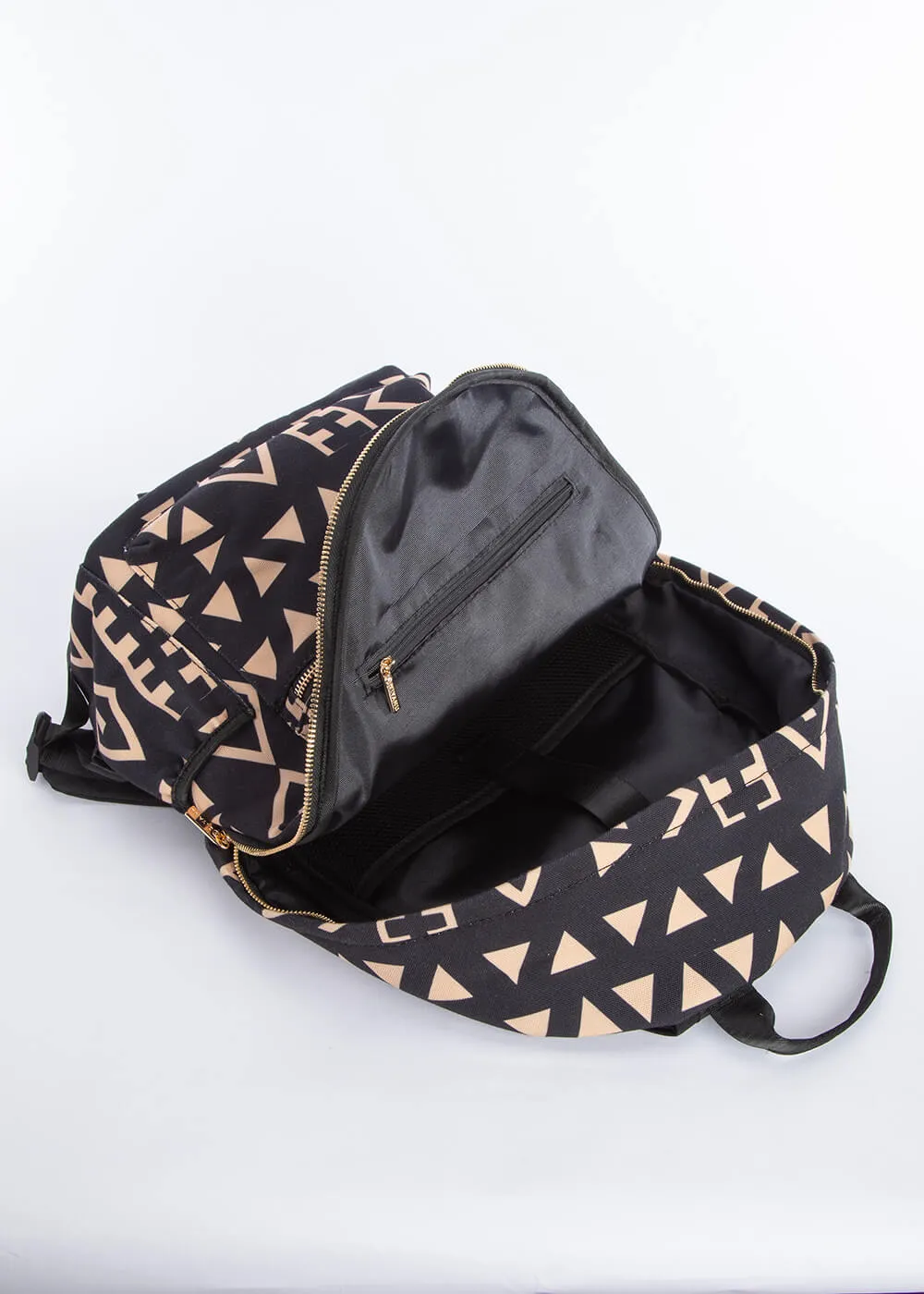 Dembe Unisex African Print Backpack (Tan Black Tribal)