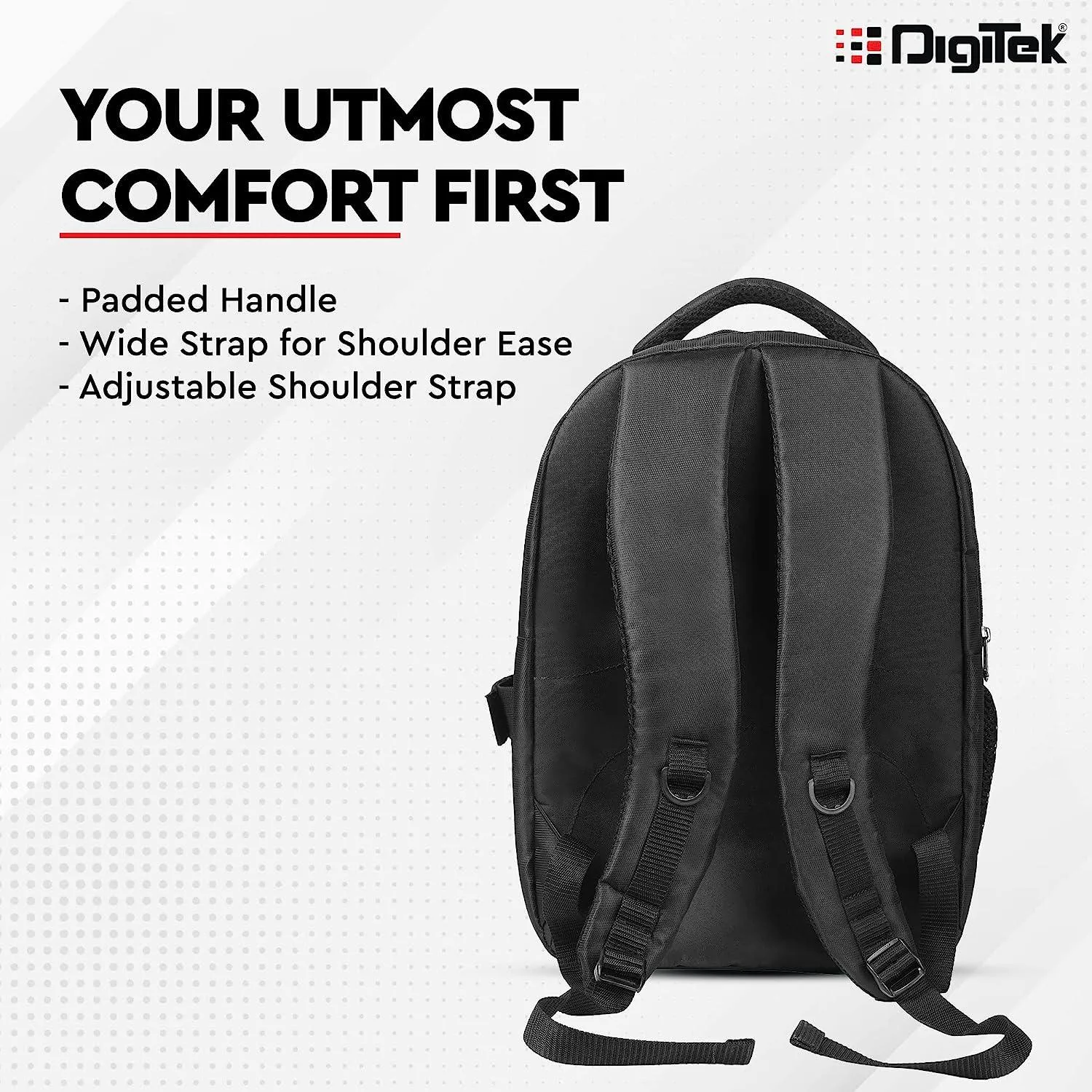 Digitek (DCB 002) Lightweight Waterproof Camera Bag with Laptop compartment, Lens Accessories Carry Case for All DSLR Cameras