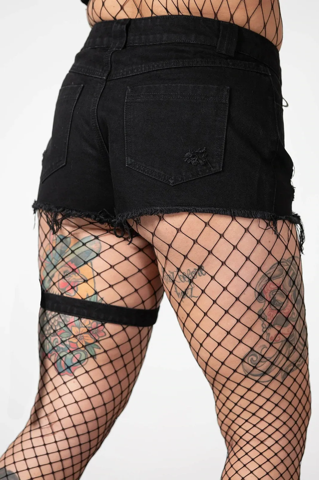 Fury Road Denim Garter Shorts