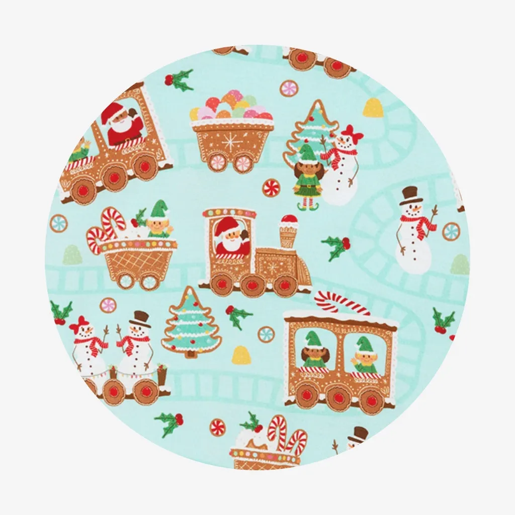 Gingerbread Train Footie Zippered One Piece