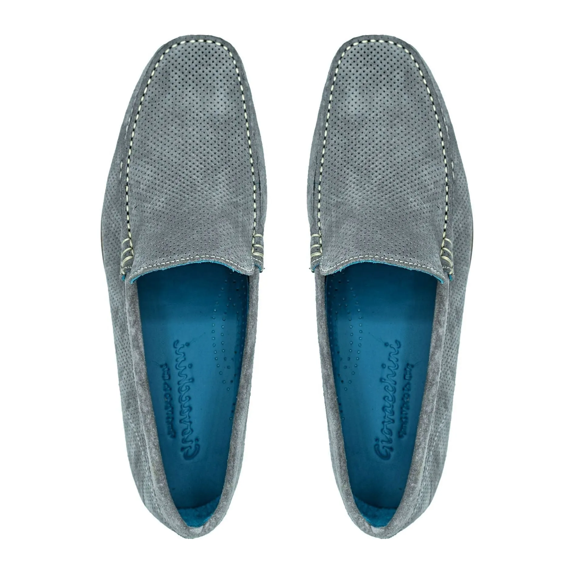 Giovacchini By Belvedere Italian Shoes Diego Suede Slip On Metal