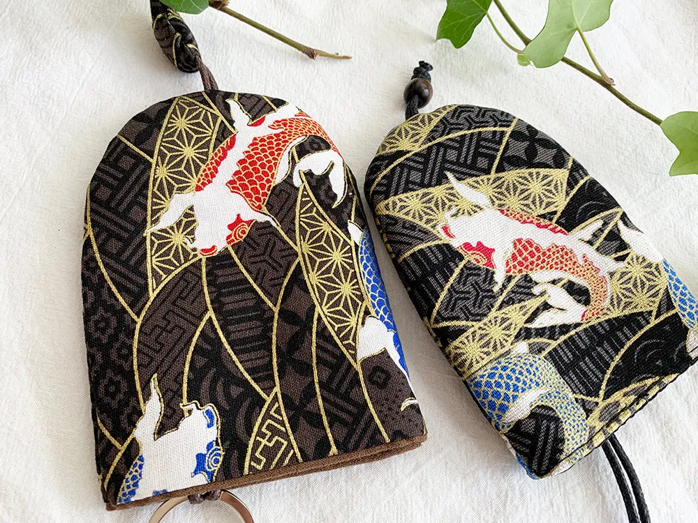 Handmade Key pouch - Key holder | Koi Fish Black