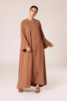 Isabella Open Abaya - Mushroom