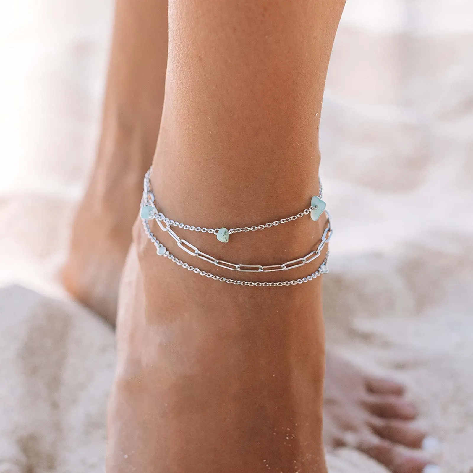 Isla Multi Chain Anklet