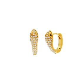 Joy Waterproof Snake CZ Huggie 18K Gold Plating