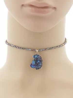 Juliet Chunky Druzy Beaded Choker Necklace