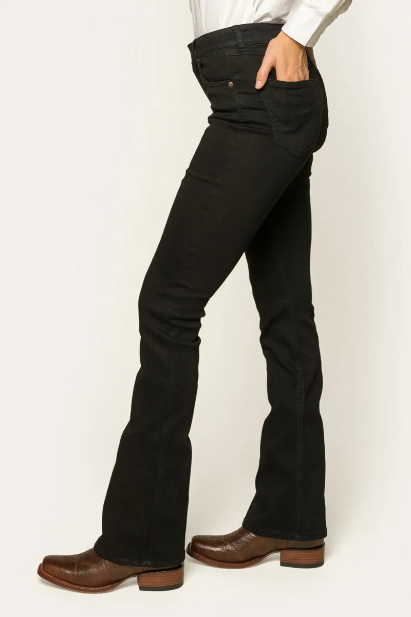 Katherine Womens Mid Rise Bootleg Jean - Black