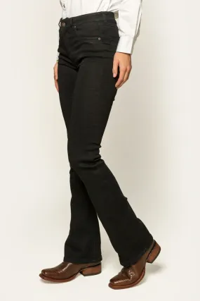 Katherine Womens Mid Rise Bootleg Jean - Black