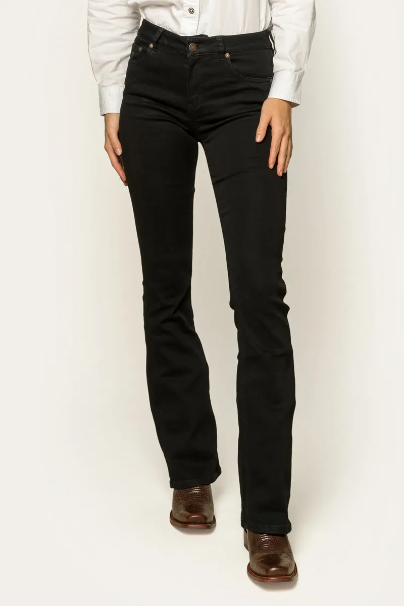 Katherine Womens Mid Rise Bootleg Jean - Black