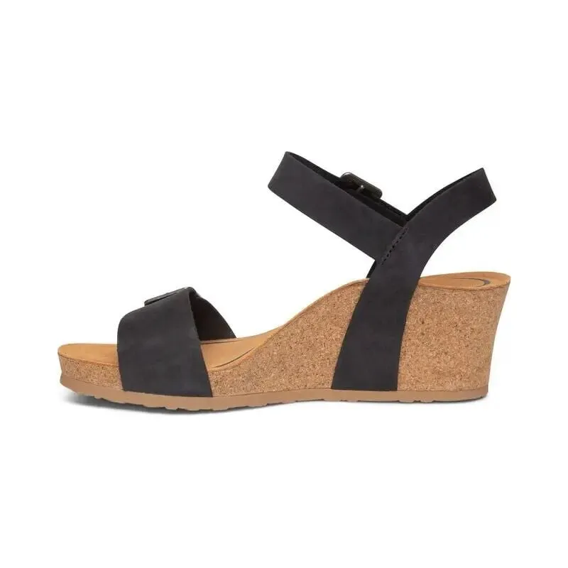 Lexa Quarter Strap Wedge - Black