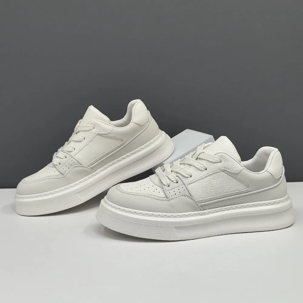 Men Fashion Soft Leather Court Sneakers