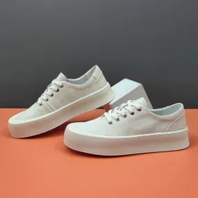 Men Minimalism Leather Flat Casual Shoes