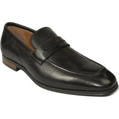 Men's Shoes Steve Madden Soft Leather upper Slip On Penny Acheron Black