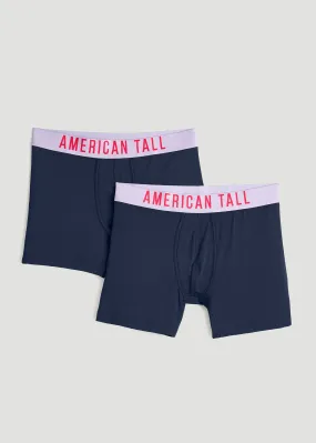 Micro Modal Tall Men's Boxer Briefs in Navy (2-Pack)