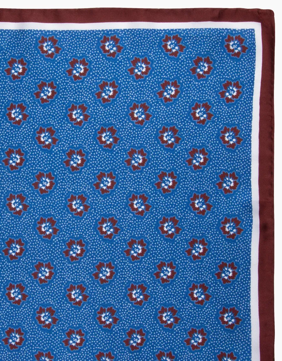 Navy Floral Pocket Square